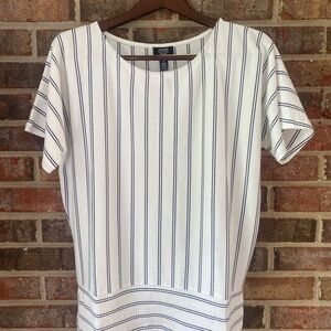NWT Jones New York Striped Short Sleeve Blouse Size M